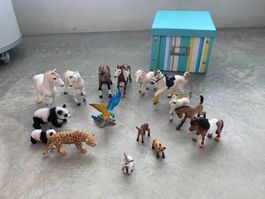 16 Tiere  Schleich und Bullyland + Box