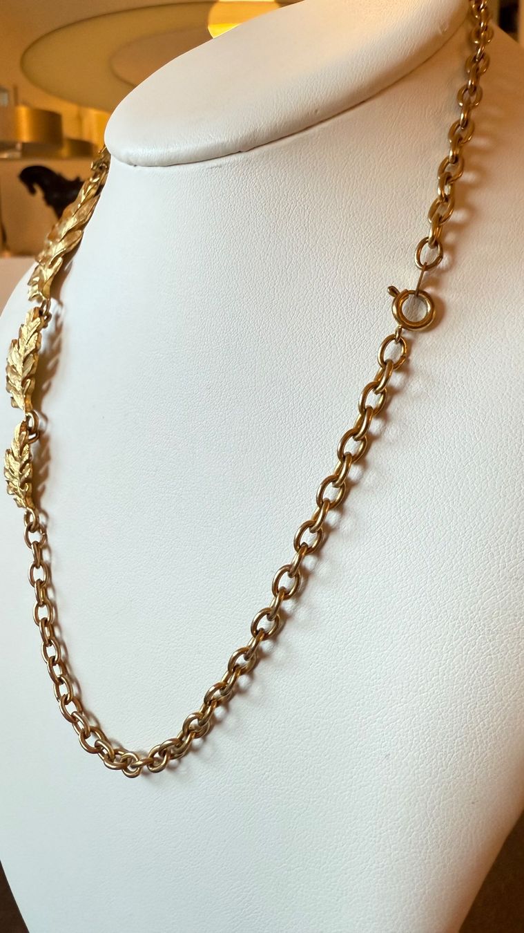 Catenine: Collier doré feuilles de chêne – Usato da Nyon venduto da stylevintage79 3