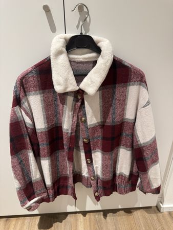 Bordeaux karierte/ Karo Muster Damen Jacke