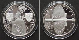 TSCHECHISCHE REPUBLIK 200 Korun 2006, WENZEL III. Silber PP