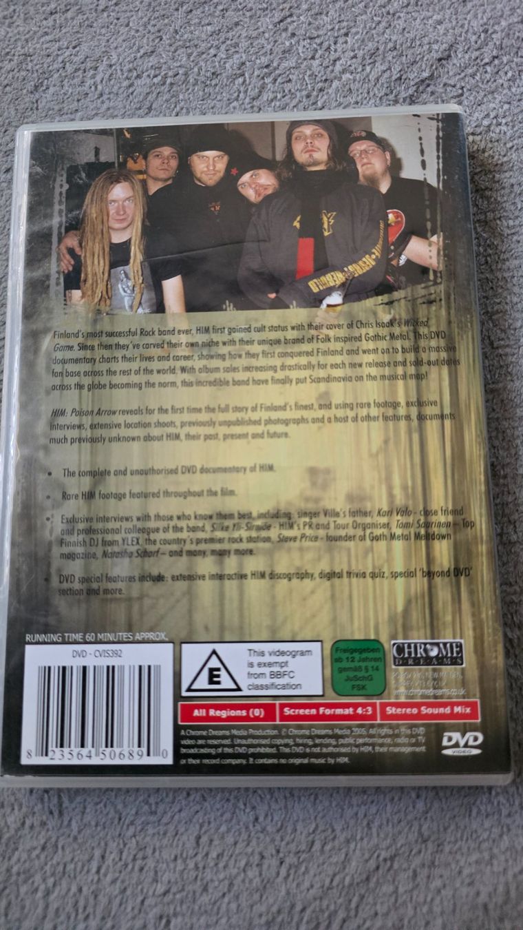 Tutti i DVDs: HIM Poison Arrow documentaire musical – Usato da Bionnens venduto da Meg011 1