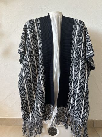 Esprit Strick Poncho blau weiss Grösse S, sehr guter Zustand