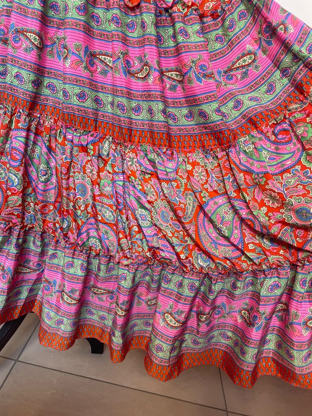 Vestiti: Boho Stufenmaxikleid aus Kunstseide – Usato da Sigriswil venduto da ck56 4