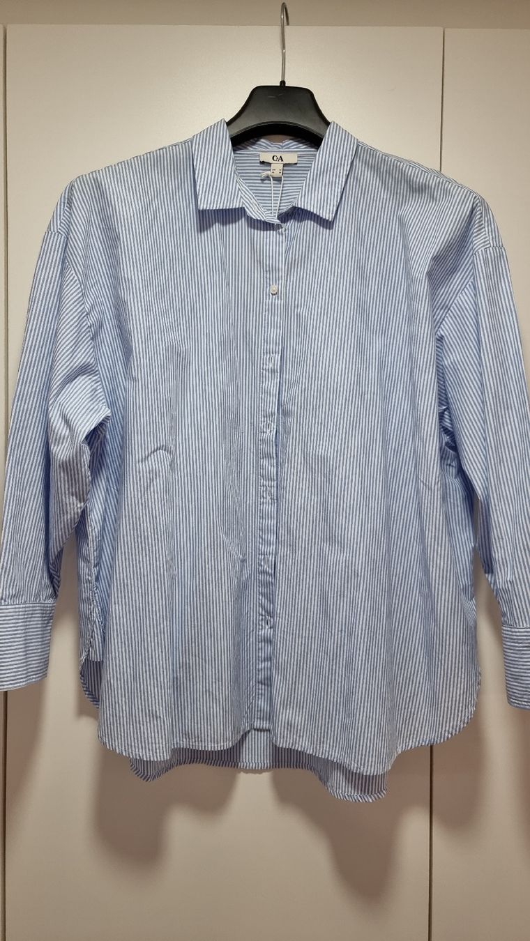 C&A Camicette: C&A Hemdbluse Gr. 48/50, gestreift, Langarm, NEU – Nuovo (secondo la descrizione) da Steinach venduto da lesefieber 1