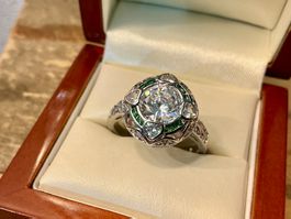 SEHR SCHÖNER RING MIT SCHMUCKSTEINE GESTEMPELT 925,GR.60