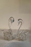 Glasfiguren-Set: Elegantes Schwanenpaar, gedrehtes Glas