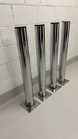 4x Tischbeine verchromt