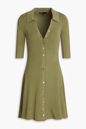 Maje Ribbed Knit Mini Dress