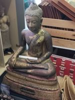 Antiker Bronze Buddha Ayutthaya Thailand Deko 19. Jhd 92cm