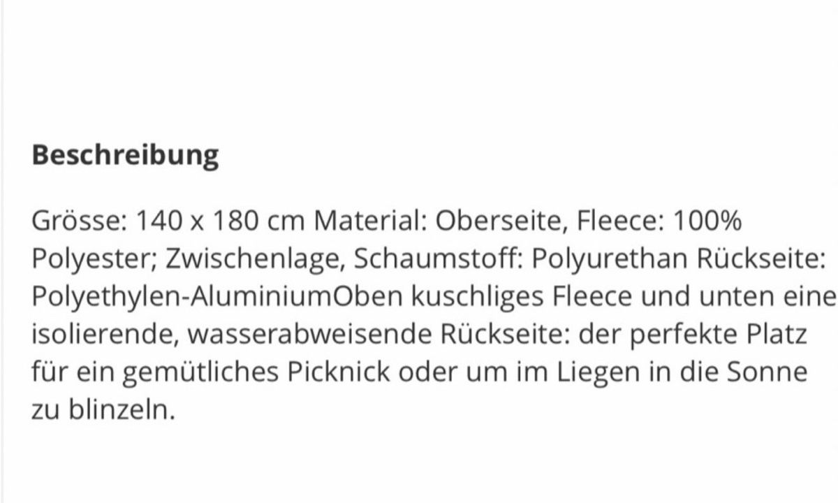 Coop Coperte: Stranddecke Picknickdecke Coop – Nuovo (secondo la descrizione) da Gerlafingen venduto da sternrose 3