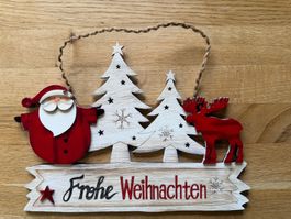 Weihnachtlicher Türhänger / Wanddeko aus Holz