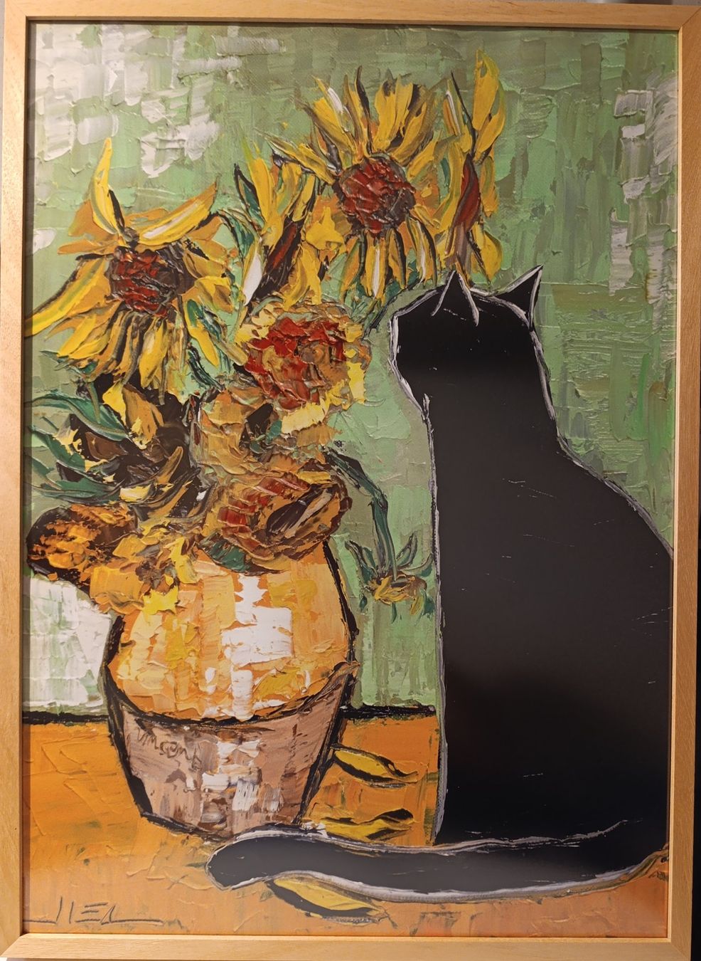 Foto & Immagini: Wandbild mit Rahmen: schwarze Katze – Usato da Bern venduto da sim_8y66