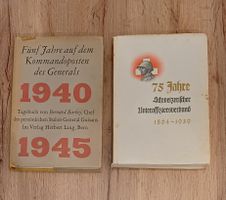 2 Bücher Tagebuch Chef Stab General Guisan und 75 J Offizier