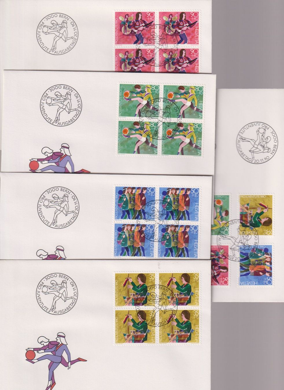 Tutti i francobolli: PJ-FDC-Serie 1990. Mit 4-er-Block's. – Nuovo (secondo la descrizione) da Koblenz venduto da Boerse6