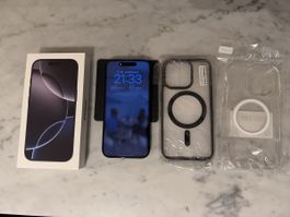 iPhone 16 Pro 512GB schwarz + Hüllen, 91% Akku, Top Zustand!