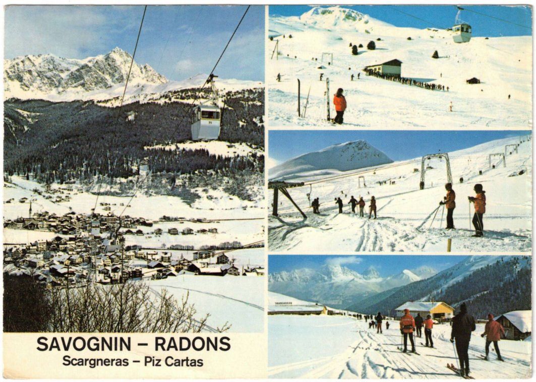 Cartoline postali: Savognin - 4 Bild AK – Usato da Binningen venduto da Mountainrider