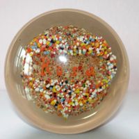 alterBriefbeschwerer _ Glas Paperweight "Rosa" - Einzelstück