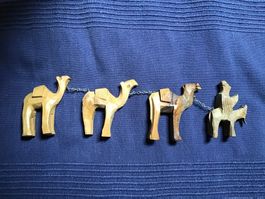 Holz Kamel Karawane - Handgemachte Krippenfiguren Deko!