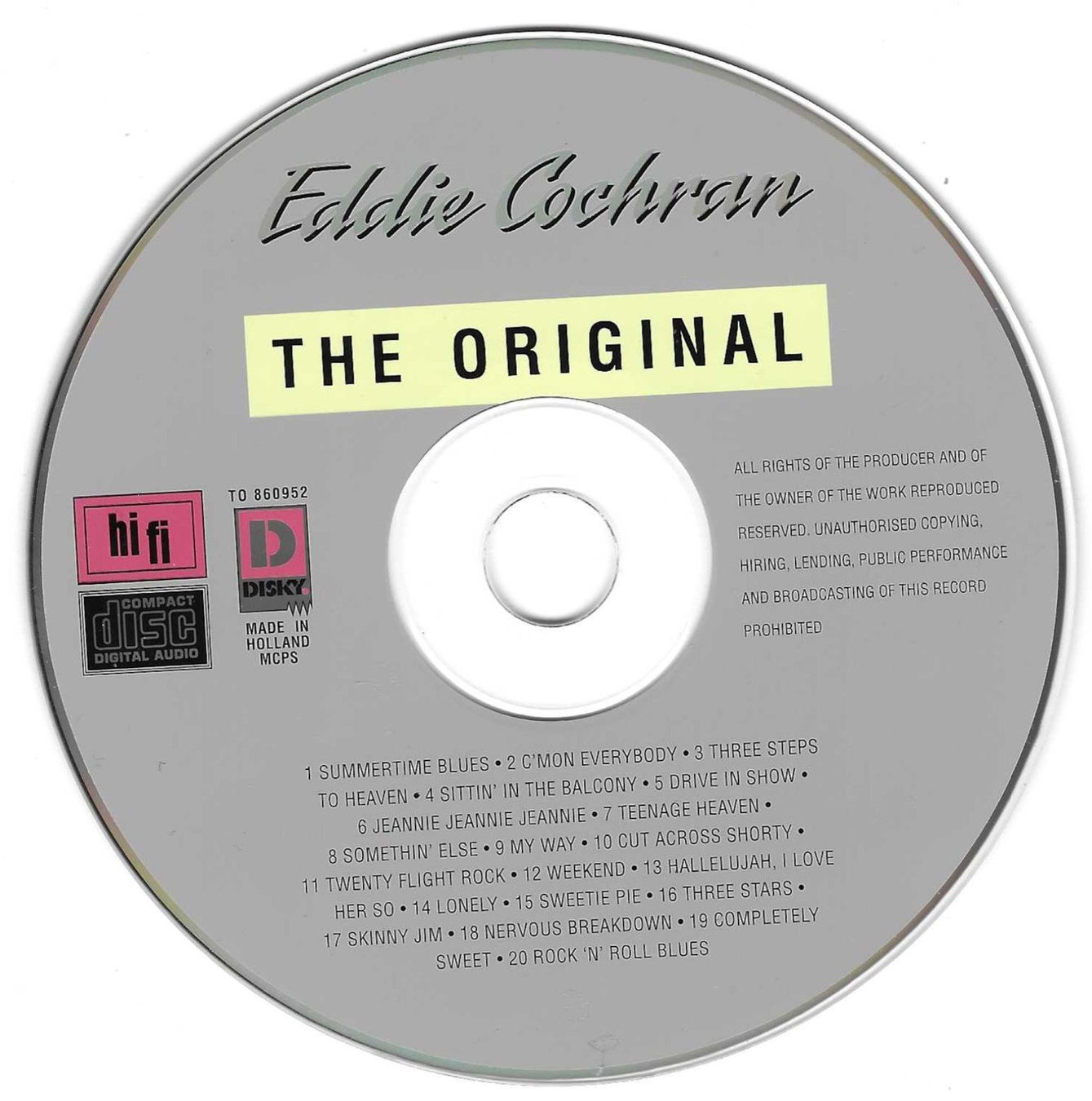 CDs: EDDIE COCHRAN  -  THE ORIGINAL – Gebraucht aus Bex von Giorgiob 2