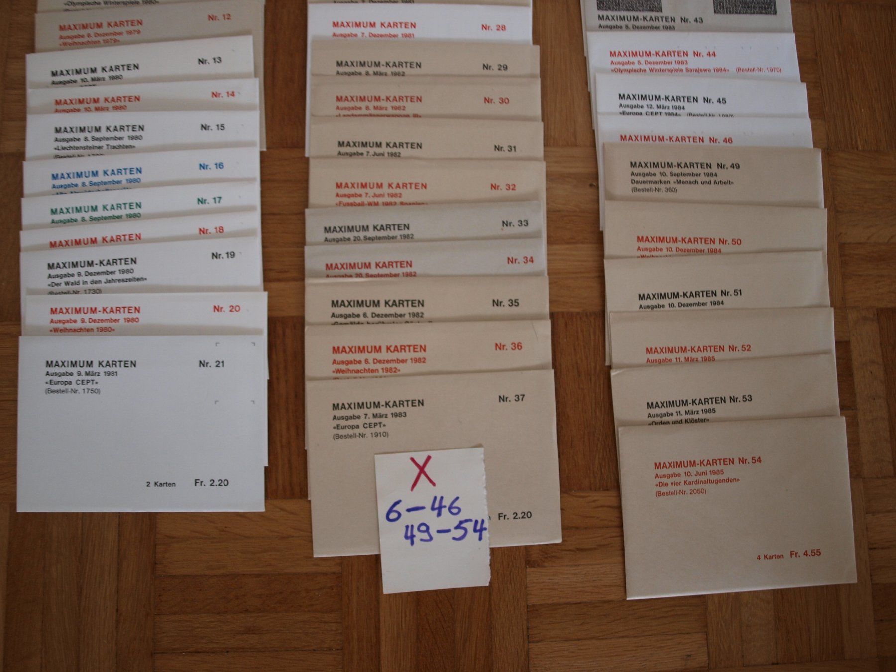 Alle Briefmarken: Maximum - Karten von Lichtenstein Nr.6 - 54   Gebraucht – Gebraucht aus Aarau von Marcele0 2