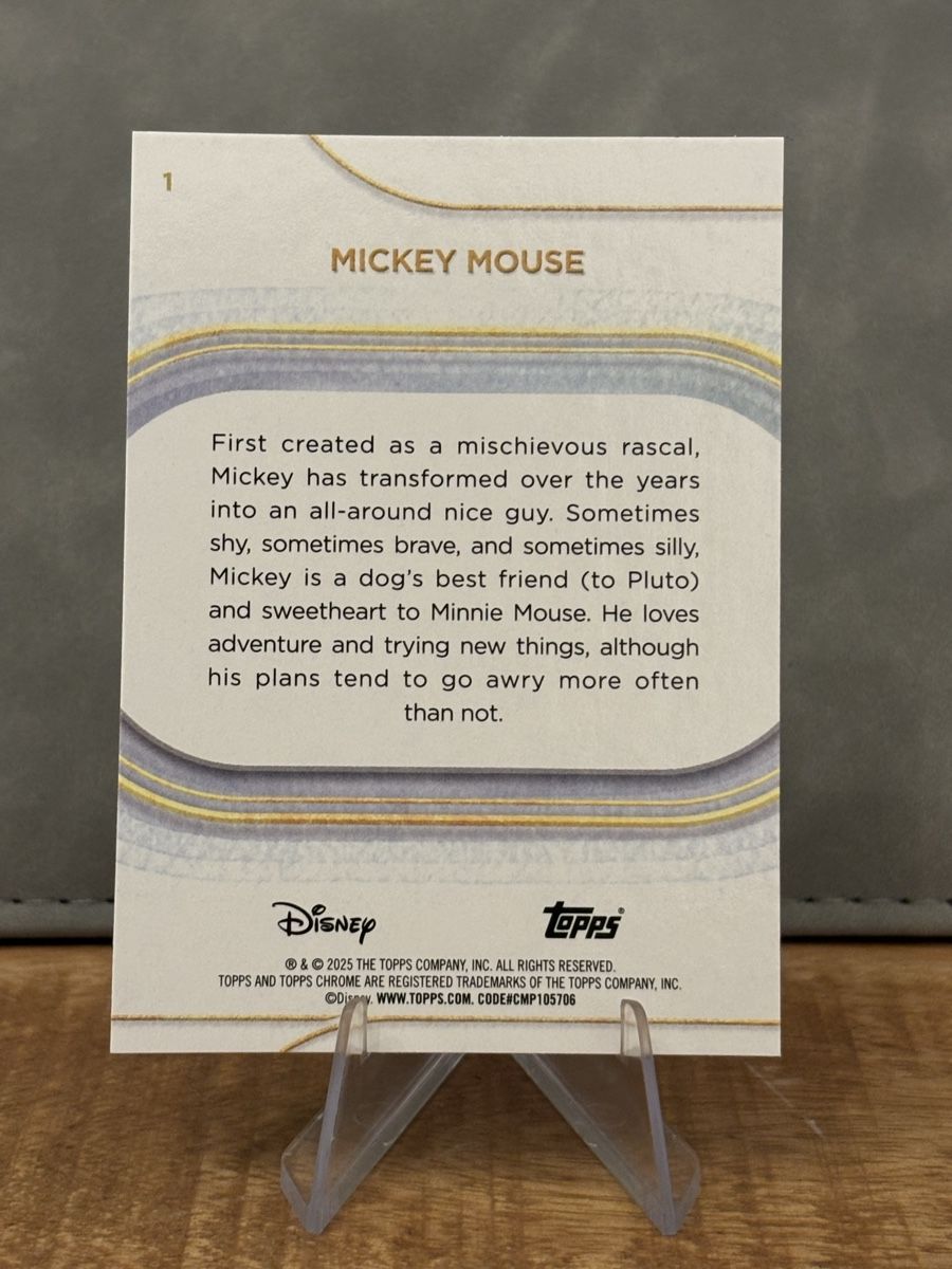 Topps Carte collezionabili: Mickey Mouse (base) #1 Topps Chrome Disney 2025 – Nuovo (secondo la descrizione) da Aarberg venduto da gocardz.shop 1