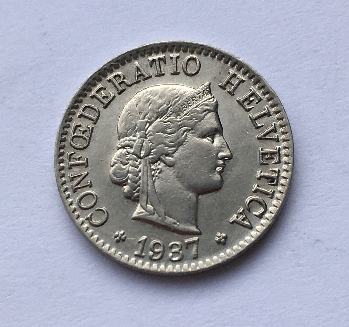 Tutti le monete: 1937 5 Rappen -unz – Usato da Kirchberg SG venduto da Zenhad69