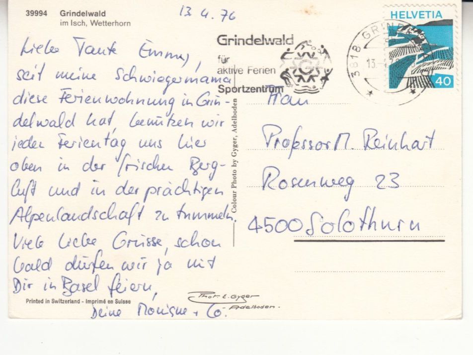 Cartoline postali: Grindelwald 1976 – Usato da Bürglen TG venduto da StampGraf 1