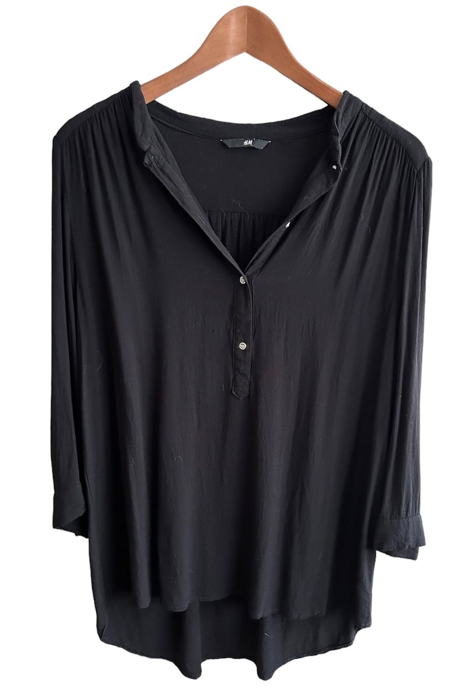 H&M Blusen: Chemisier noir manches 3/4 – Gebraucht aus Vouvry von tintin2308