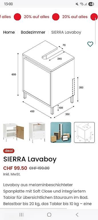 Installations & Meubles: Lavabo Unterschrank – D'occasion à Biel/Bienne par sheila7002 2