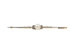 Antike Brosche mit 6 Diamanten in 18K Gelbgold *S2819