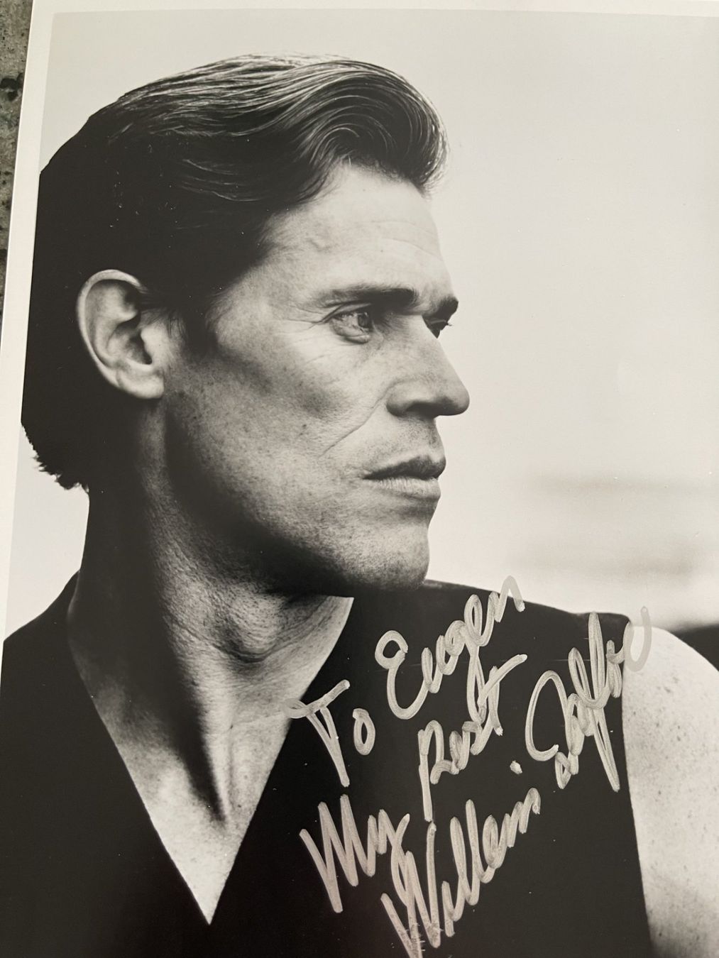 Autogramme: AUTOGRAMM VON WILLEM DAFOE MIT WIDMUNG – Gebraucht aus Egg b. Zürich von Dbunny