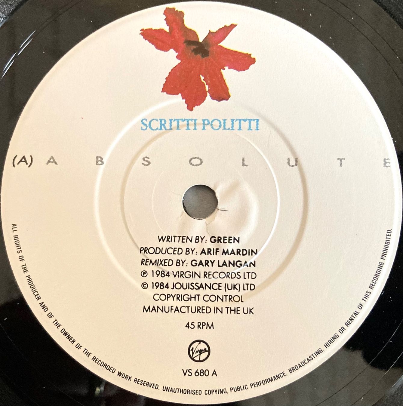 Dischi in vinile: SCRITTI POLITTI - ABSOLUTE – Usato da Poliez-Pittet venduto da Newtown-Records 2