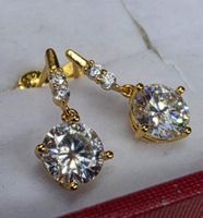 Boucles d'oreille argent avec diamants de moissanite de 2 ct