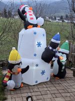 Winterliche Pinguin-Deko, aufblasbar für den Garten