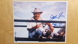 John Glen, Original Autogramm m. Zertifikat auf Grossfoto