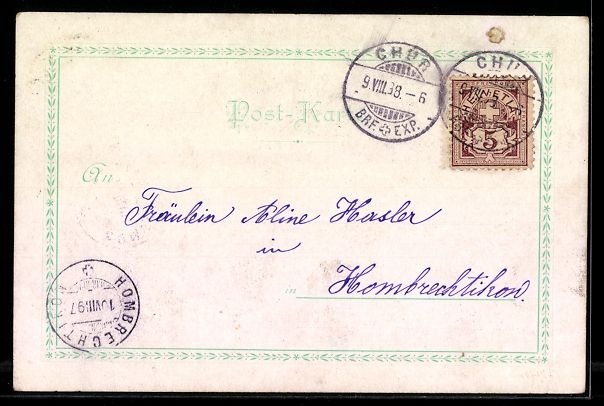 Ansichtskarten: Litho Chur, Gesamtansicht, Rabiosa-Schlu – Gebraucht aus Berlin von bartko-reher 1