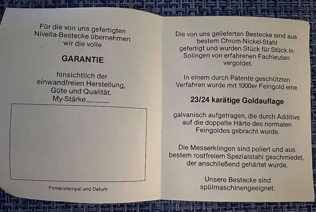 Set di posate: 70 teiliges Nivella Besteck, Solingen – Usato da Allschwil venduto da Hesch13 2