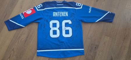 EVZ Eishockey Trikot Antenen 86 handsigniert