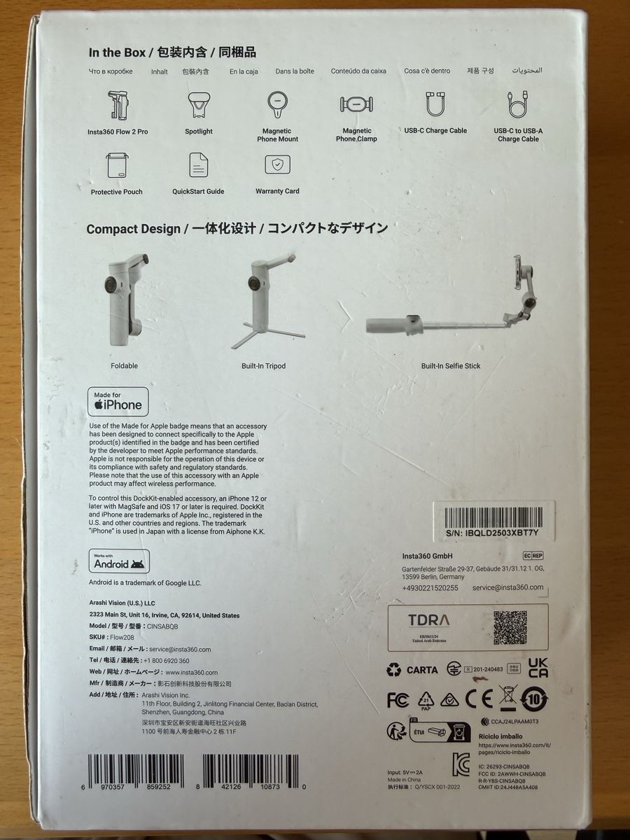 Insta360 Supporti a parete: Insta360 Flow 2 Pro Creator Kit neuwertig, unbenutzt – Nuovo e nell'imballaggio originale da Au ZH venduto da Nicimahler 1