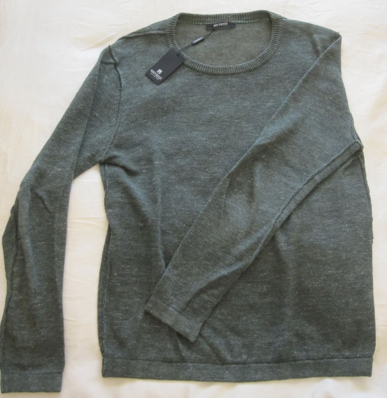 Navyboot Maglioni & Felpe: Pull col rond NAVYBOOT 100% Lin vert – Usato da Nyon venduto da WHTF