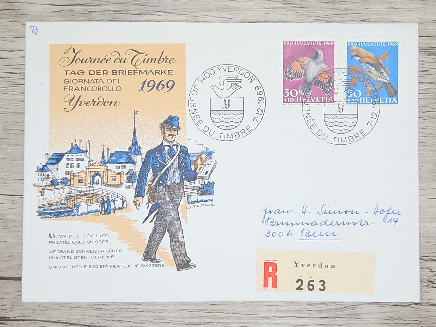 Tutti i francobolli: CL18 Enveloppe + Timbre Suisse 1969 – Usato da Cousset venduto da Patrick_Collections
