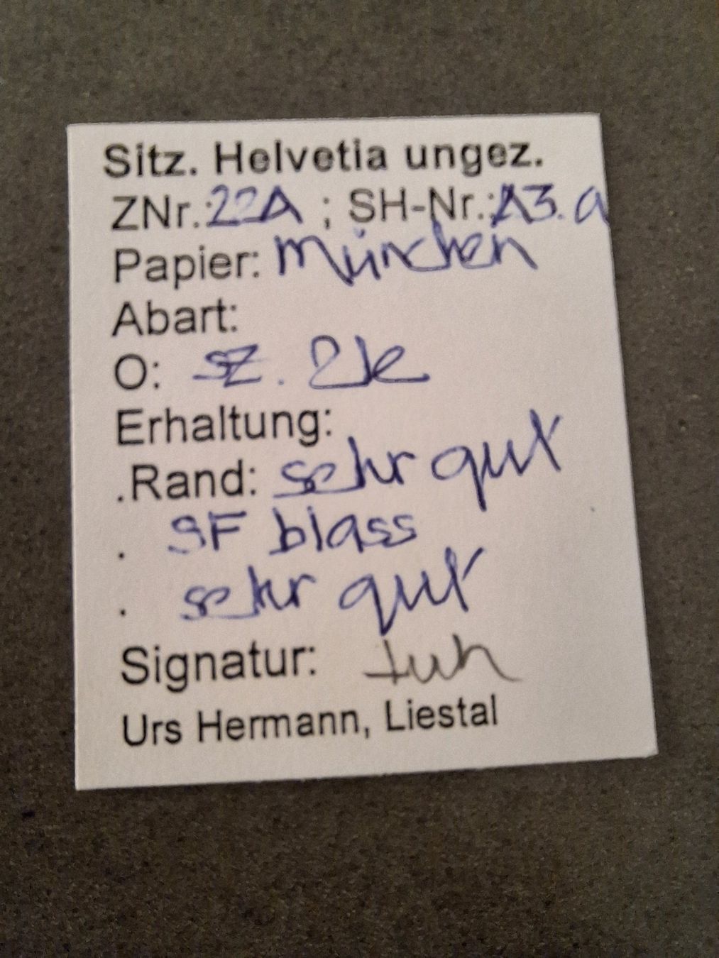 Tutti i francobolli: Strubel 22A3.a mit Befund Kat. 200.- – Usato da Balgach venduto da SIMEON27 2