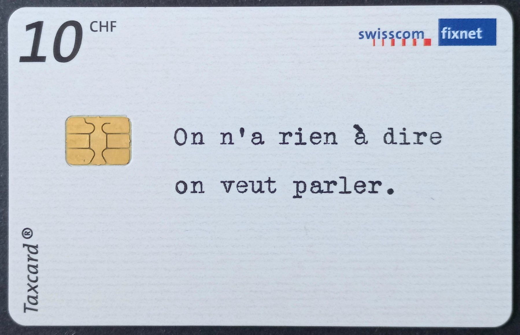 Swisscom Schede telefoniche: Taxcard - Parler - CH – Usato da Niederuzwil venduto da lubimaja