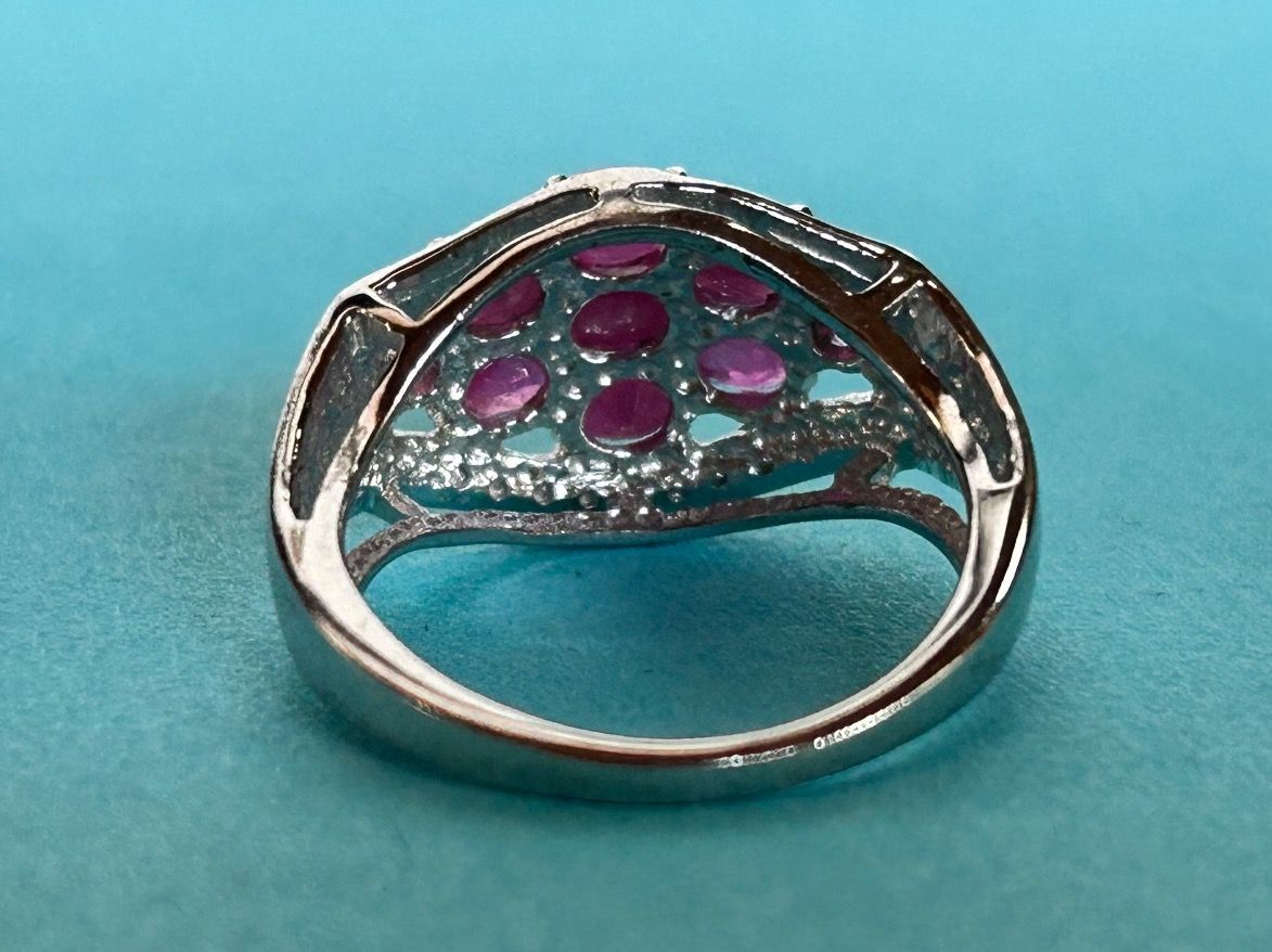Anelli: Silberring Himbeere Spinel und Brillanten echt (53) – Usato da Dittingen venduto da Bijoubelle 7