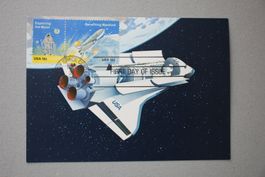 Bildpostkarte Space Shuttle SpaceLab LURABA 1981 Luzern