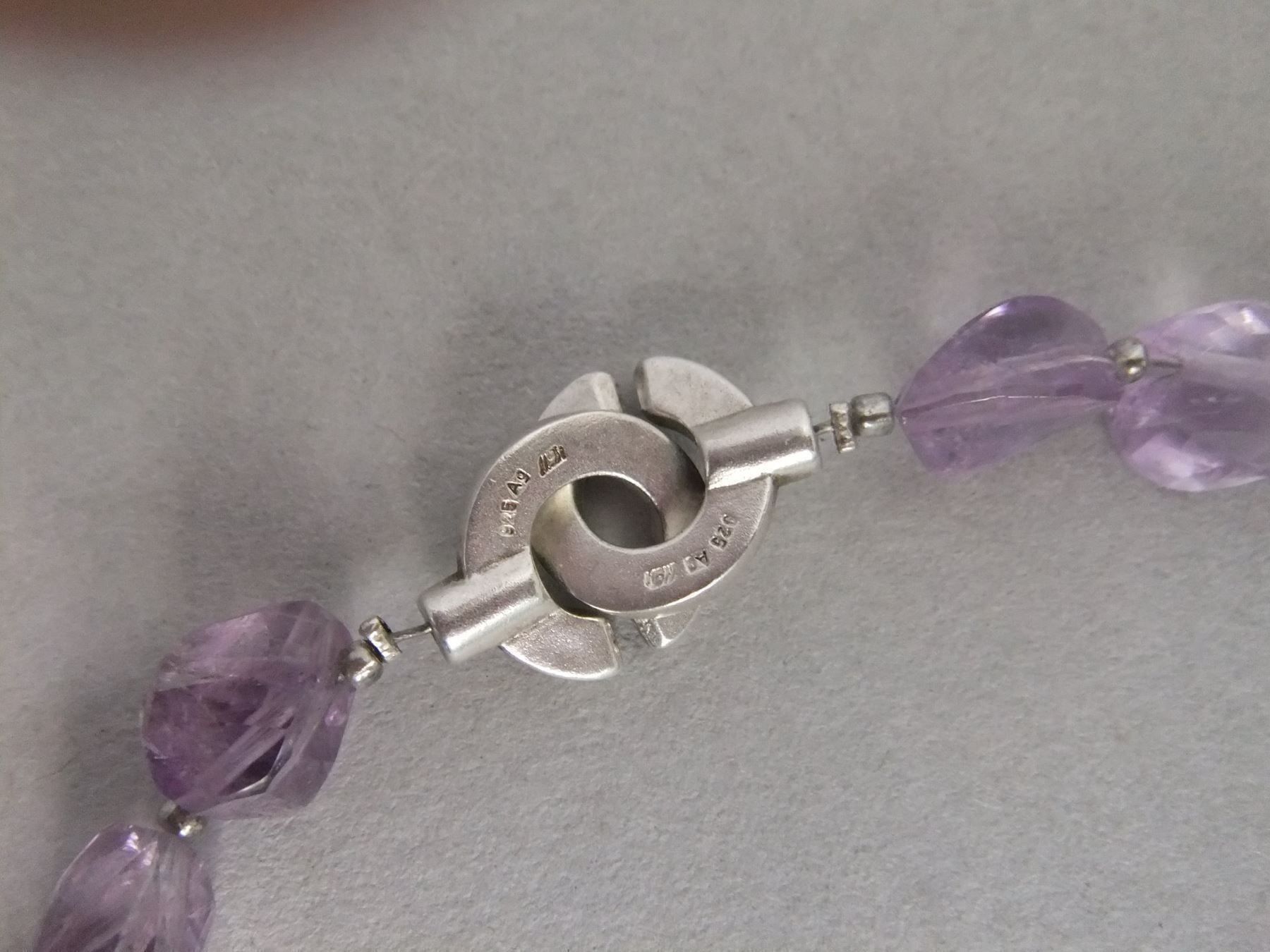 Catenine: Mineralien Amethyst Kette  / 925 Silber – Usato da Esslingen venduto da eintagammeer 5