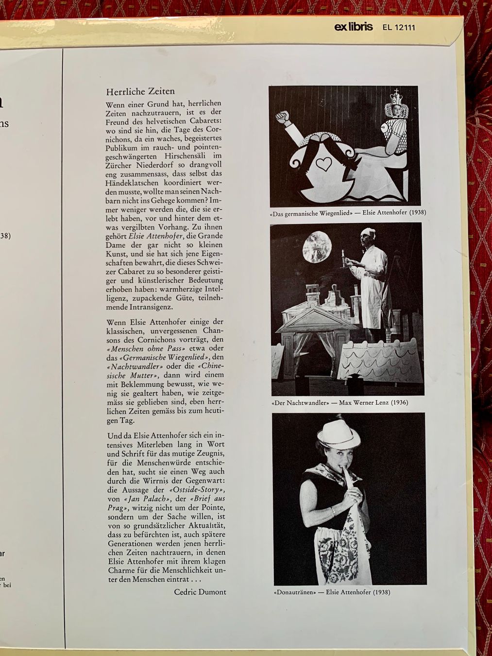 Dischi in vinile: Cabaret Cornichon/ Elsie Attenhofer – Usato da Pazzallo venduto da 51chro74 5