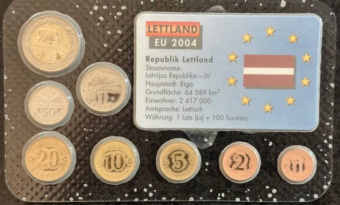 Tutti le monete: Lettland Euro-Kursmünzensatz 2004, – Usato da Beringen venduto da Mantafisch1
