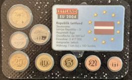 Lettland Euro-Kursmünzensatz 2004,
