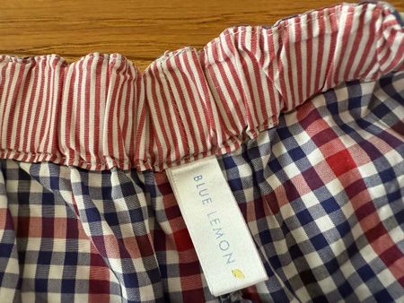 Blue Lemon Nachtshort 38,40 rot/blau kariert, Sommer-Lo